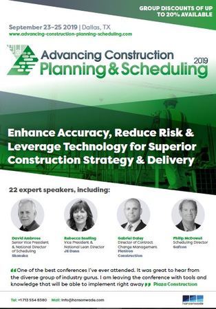 Advancing Construction Planning and Scheduling 2019