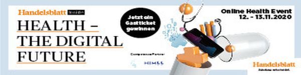 Handelsblatt HEALTH-THE DIGITAL FUTURE - Online Event including live meetings, 12 and 13 november 20