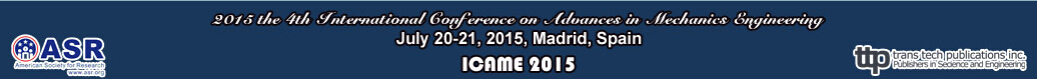 4th Int. Conf. on Advances in Mechanics Engineering