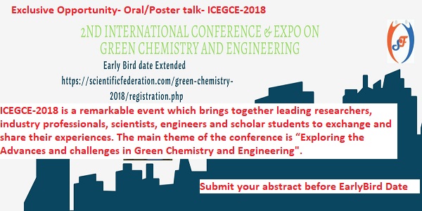 2nd Int. Conf. & Expo on Green Chemistry and Engineering