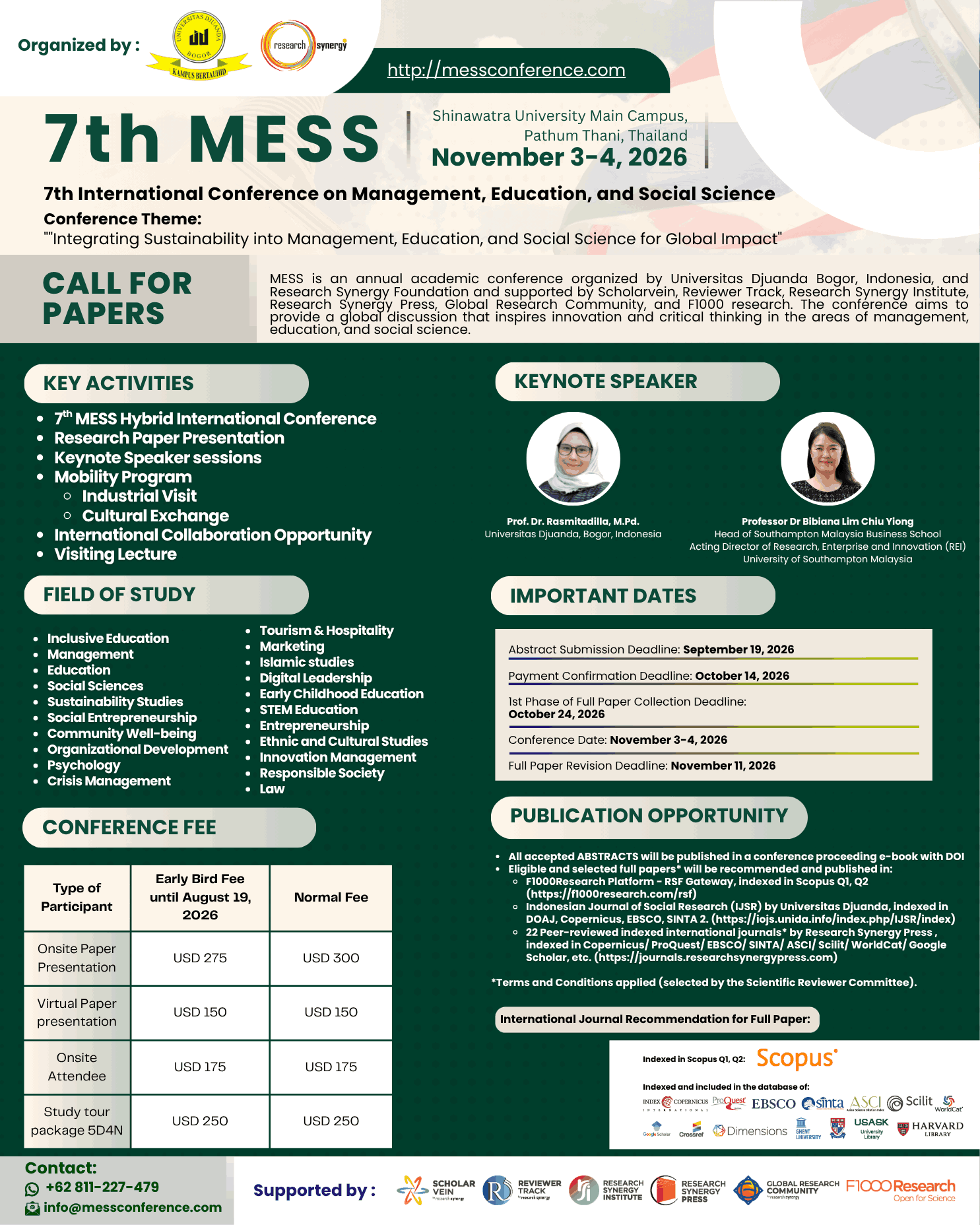 The 7th International Conference on Management, Education, and Social Science