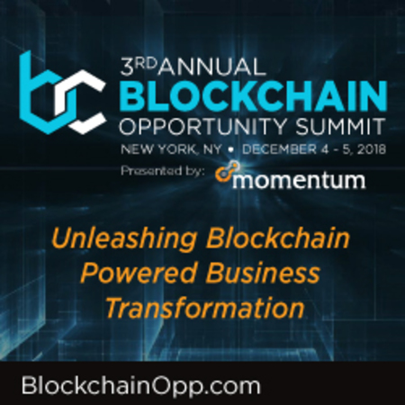 3rd Annual Blockchain Opportunity Summit - New York City - Dec. 4 - 5, 2018