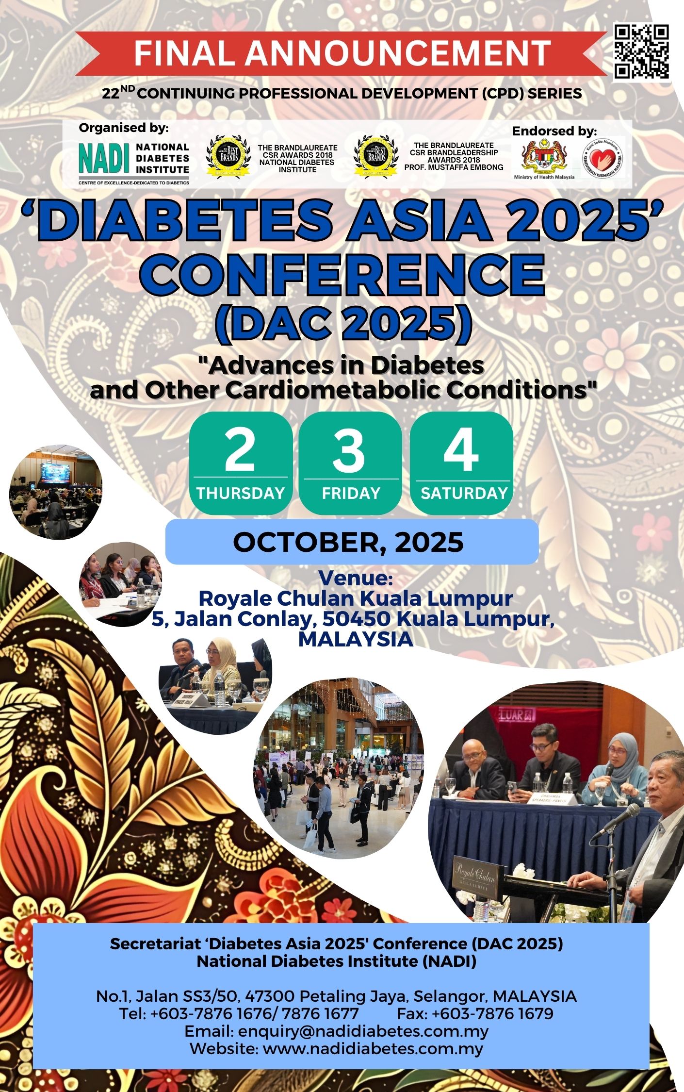 22nd Continuing Professional Development (CPD) Series: Diabetes Asia 2025 Conference
