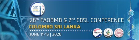 Federation of Asian Biochemists and CBSL Congress, June 11-13, 2020 Colombo