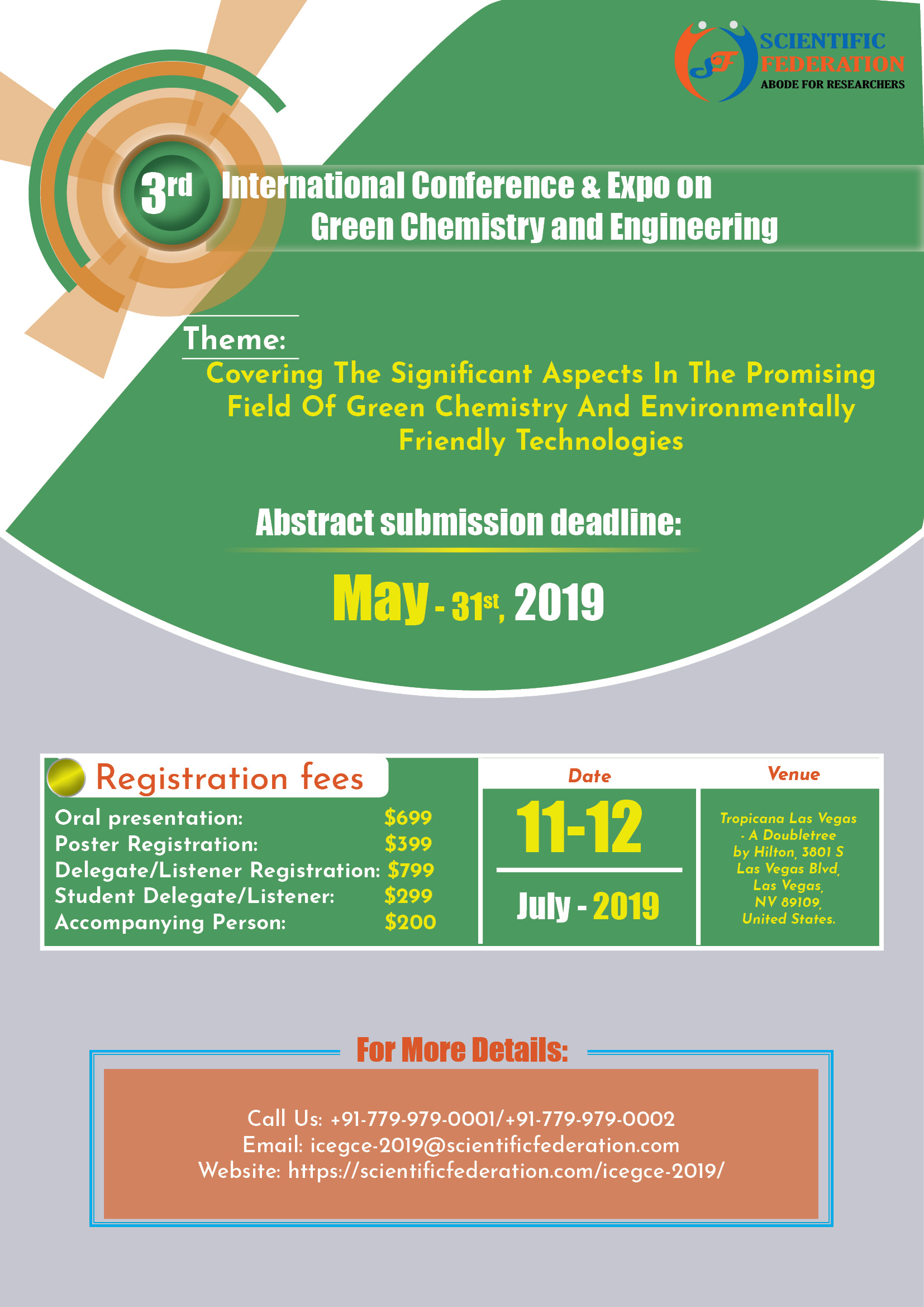 3rd International Conference & Expo on Green Chemistry and Engineering (ICEGCE-2019)