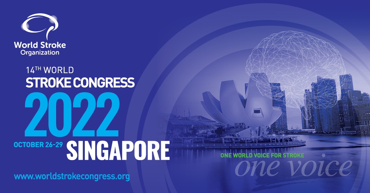 The 14th World Stroke Congress will take place on 26-29 October 2022 in Singapore